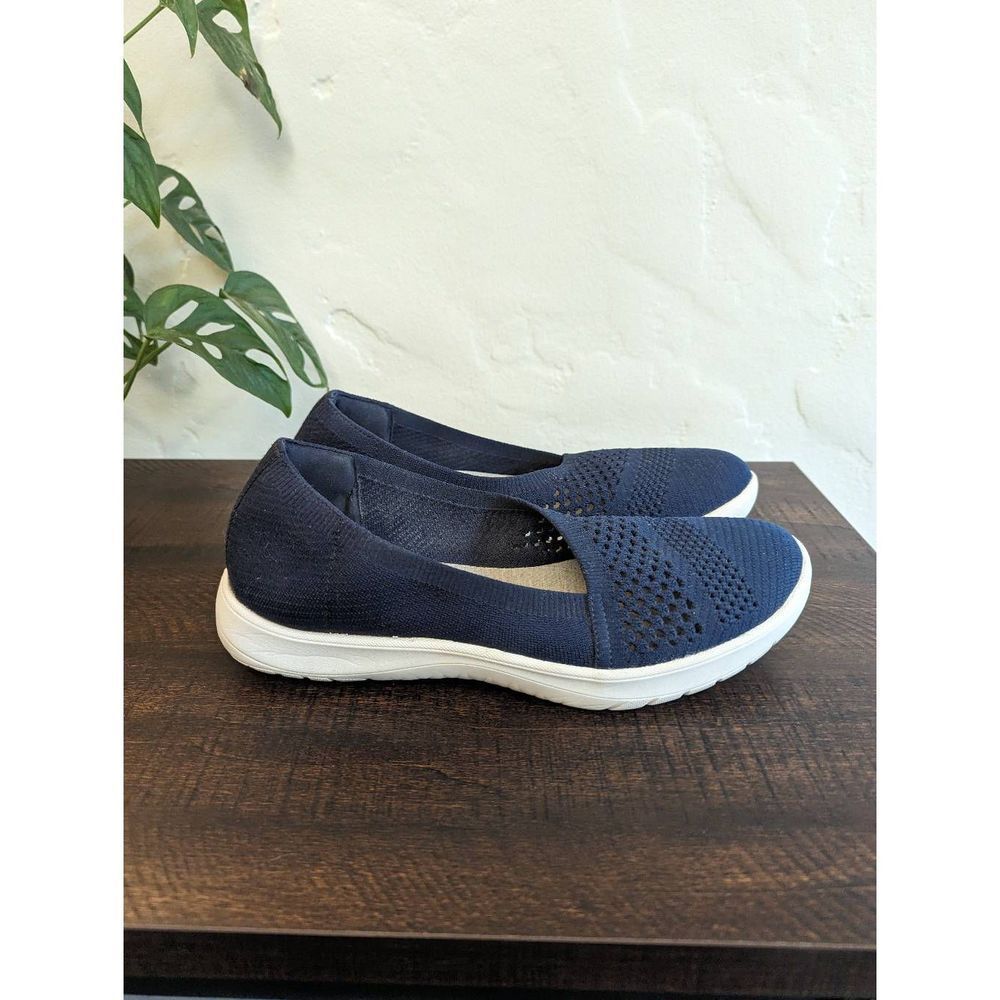 Clarks Cloudsteppers Women's Adella Moon Loafers Dark Navy Knit Shoes - Size 10